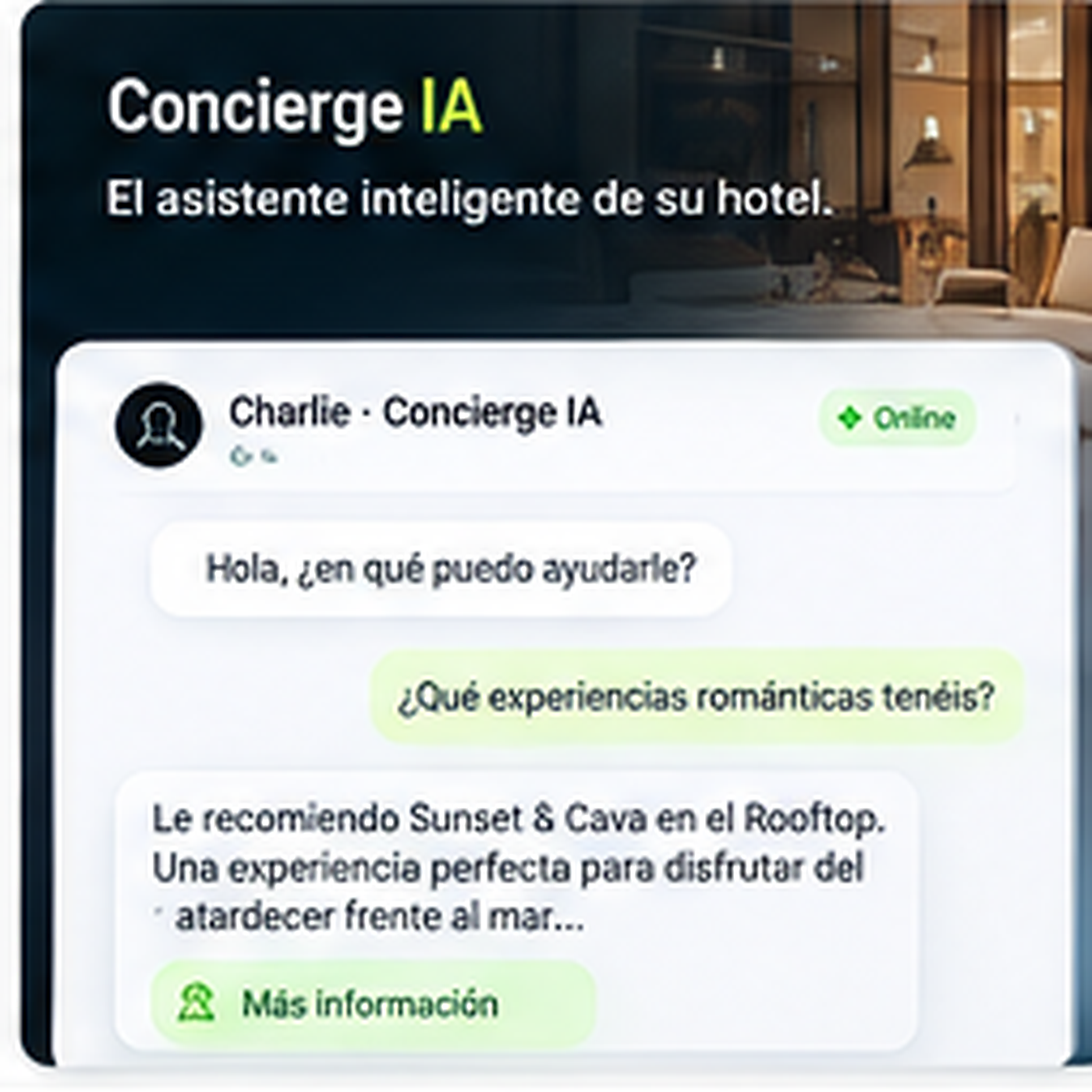 Concierge IA de HotelGEX con contexto hotelero
