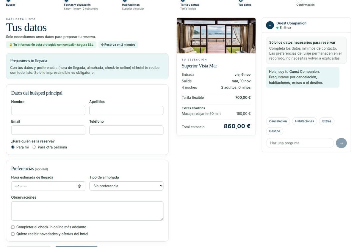 Dades de l’hoste · Hotel fictici · dades d’exemple